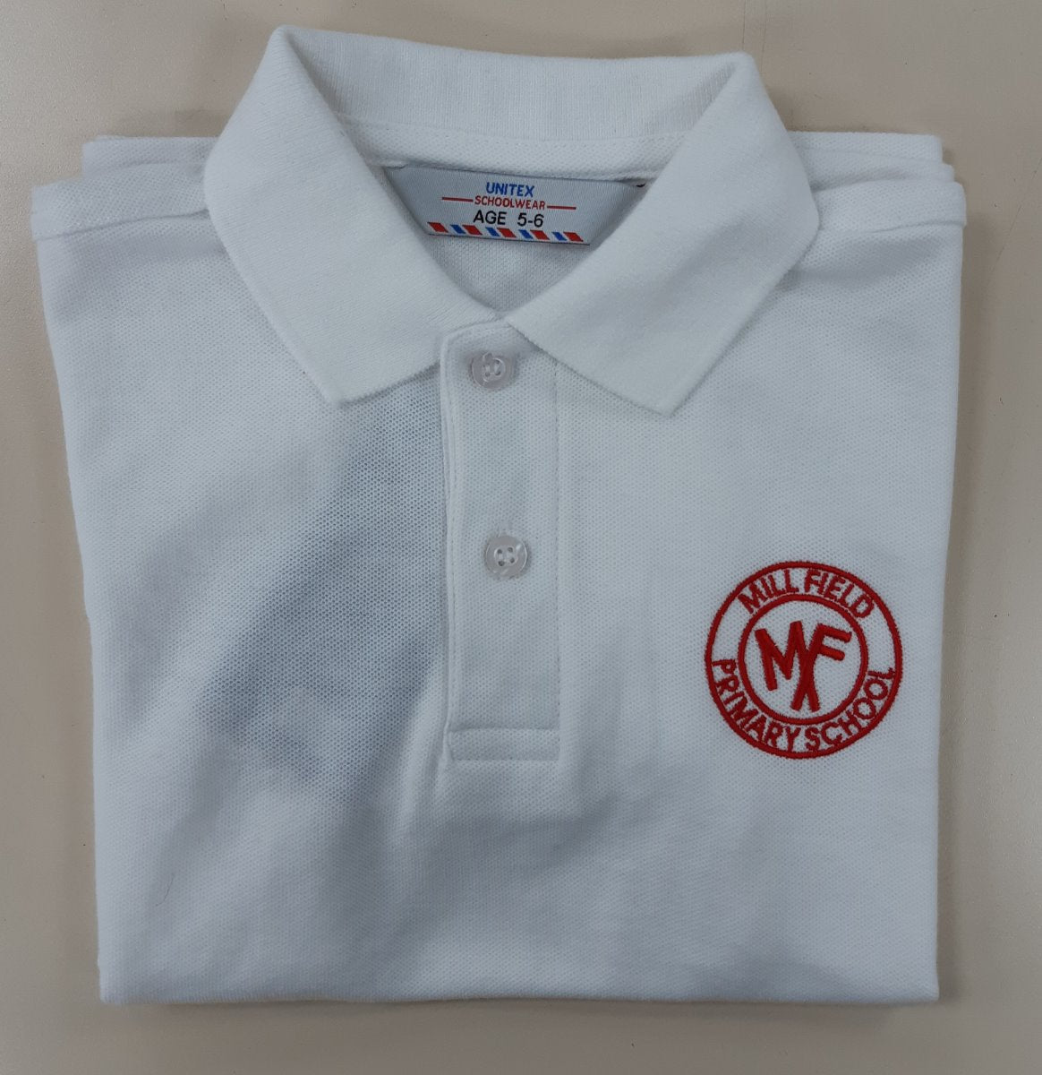 Mill Field Primary White Polo